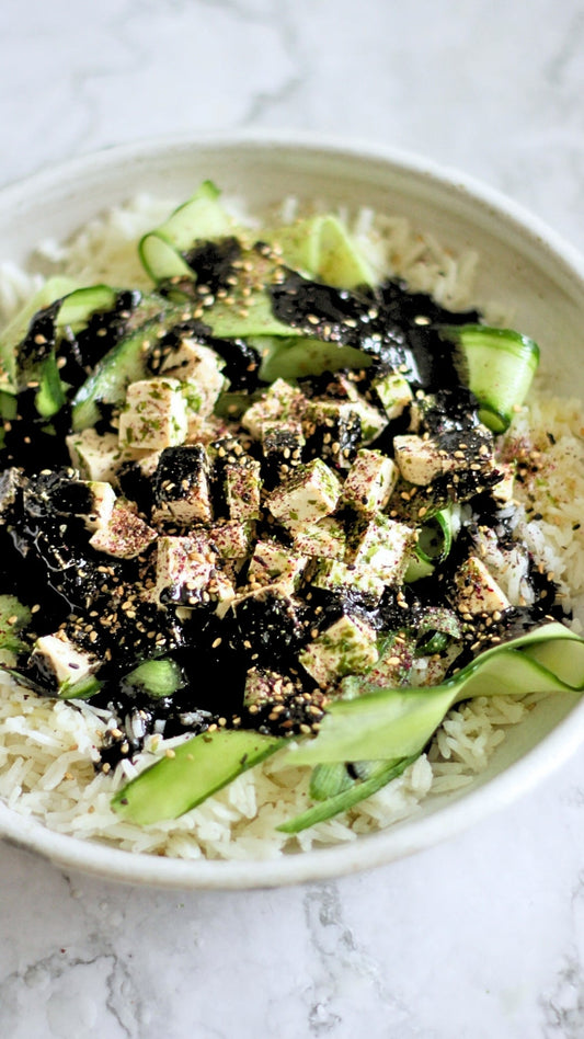 Minimal Protein Salads Ep.4: Tofu, Basmati Rice & Cucumber