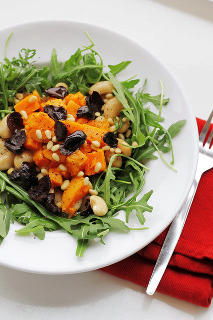 Butter Beans, Sweet potatoes and Black Olives