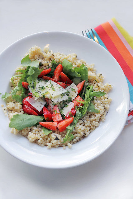 Strawberries, Parmesan cheese and Couscous