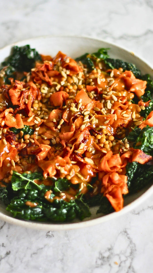 Minimal Protein Salads Ep.5: Cavolo Nero, Lentils & Roasted Carrots