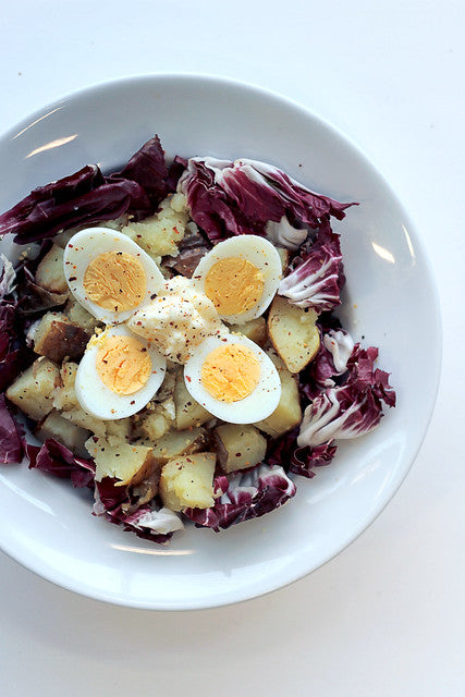 Hard Eggs, Potatoes and Radicchio