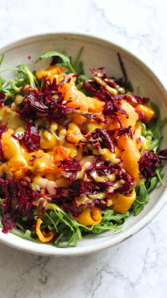 Minimal Salad Ep. 8: Rocket, Beans & Beet Kraut