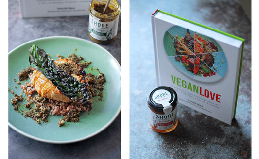 CELERIAC STEAK, BUCKWHEAT, BLACK KALE AND SEAWEED PESTO