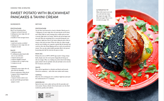 SWEET POTATO WITH BUCKWHEAT PANCAKES & TAHINI CREAM